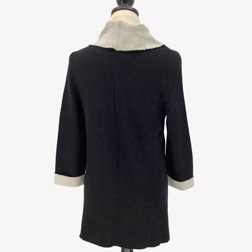 Anthropologie Moth Womens Sweater Black & Cream Cowl Neck Size Medium - Picture 4 of 7